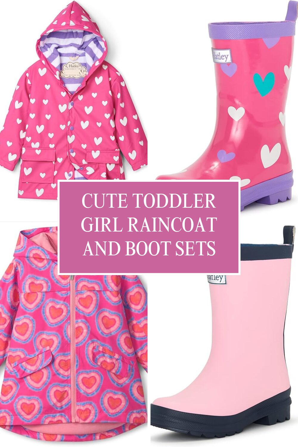 toddler girl matching rain coat and boots