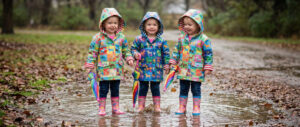 Toddler Girl's Matching Rain Coats and Boots
