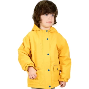 Jan & Jul Cozy-Dry yellow fleece-lined waterproof rain jacket for toddler boys