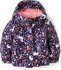 The Children's Place girls' 3-in-1 winter jacket with water-resistant outer shell and fleece liner