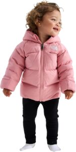 The North Face Baby Hydrenalite Down Hooded Jacket in Primrose for babies and toddlers