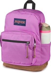 JanSport Right Pack Backpack with Cordura fabric, suede leather bottom, padded laptop sleeve, and water bottle pocket