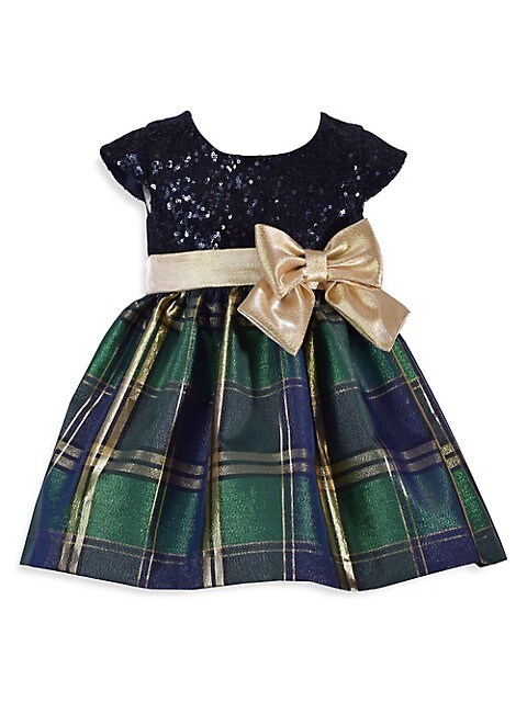 Baby Girl Green Plaid Christmas Dress