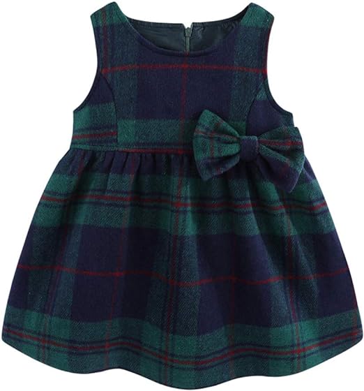 Baby Girl Green Plaid Christmas Dress