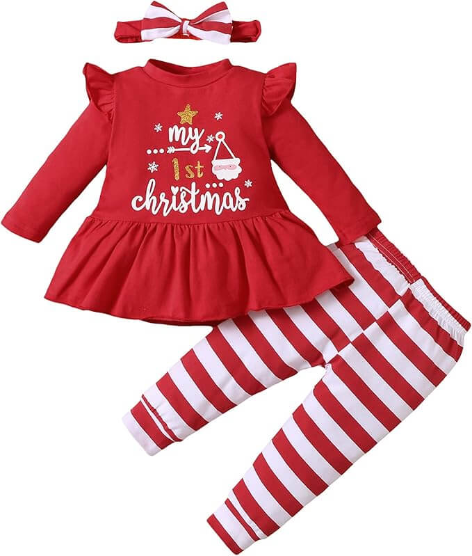 My First Christmas baby girl outfit