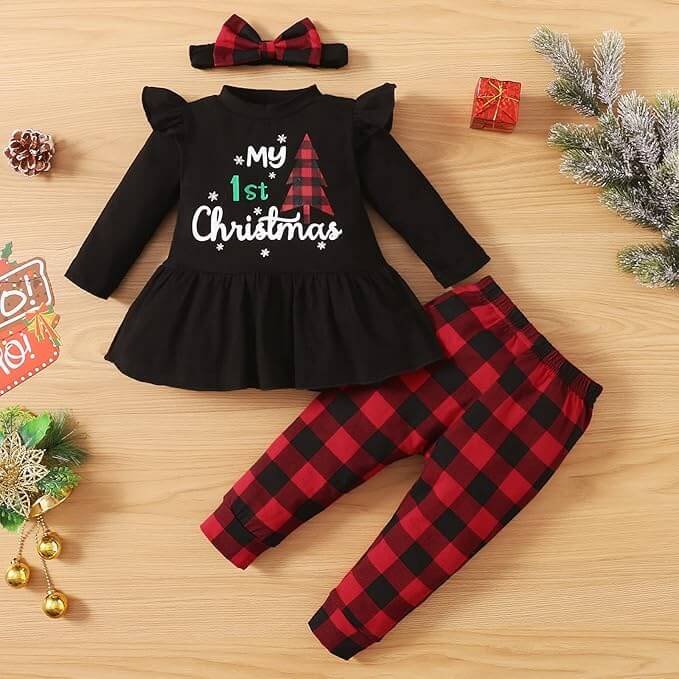 My First Christmas Baby girl outfit