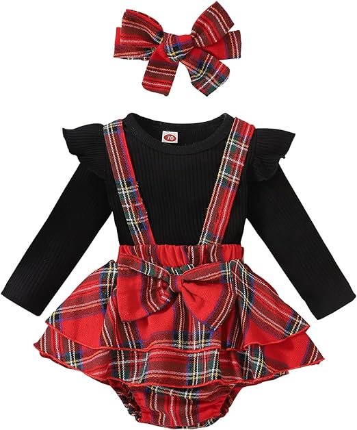 red plaid Christmas dress