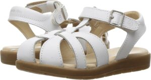 White Stride Rite Summer Time toddler sandal with closed-toe fisherman design and adjustable strap White Stride Rite Summer Time toddler sandal with closed-toe fisherman design and adjustable strap