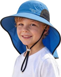 FURTALK kids sun hat with neck flap for outdoor sun protection