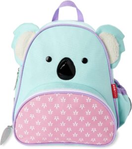 Skip Hop animal toddler backpack with front snack pocket, mesh water bottle pocket, padded straps, and playful design for preschool children
