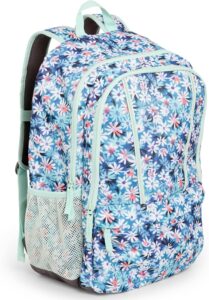 Lands' End ClassMate Large Backpack in Peacock with spacious storage, padded laptop pocket, and water bottle pockets for elementary school students