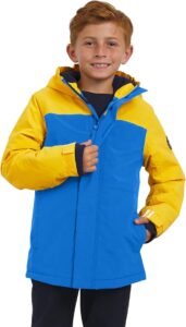 Lands' End Squall waterproof insulated kids jacket with fleece lining, hood, and zip front