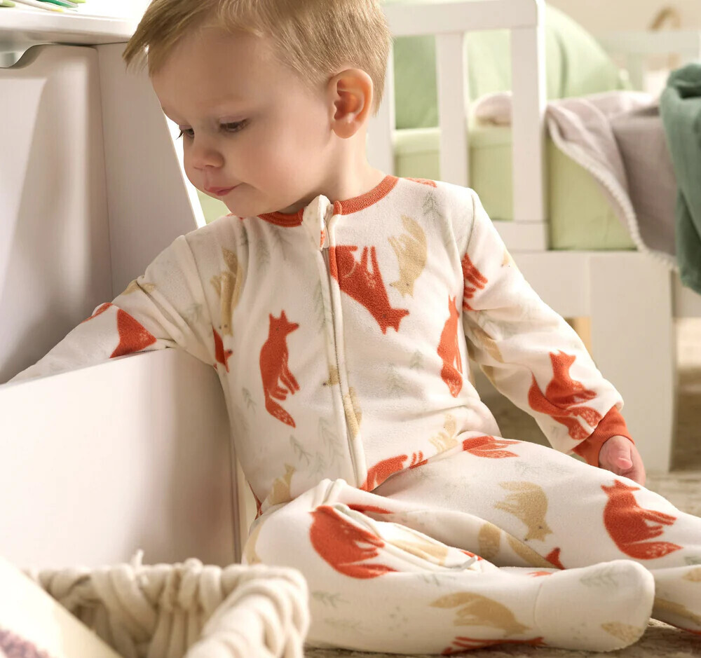 Baby Boy Footed Fleece Pajamas