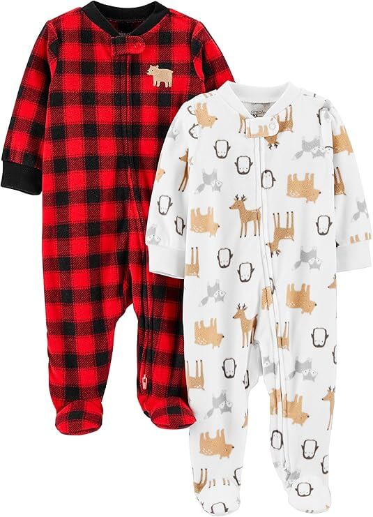 baby boy footed fleece pajamas