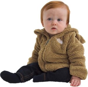 The North Face Baby Campshire Full-Zip Hoodie in soft fleece with an attached bear-ear hood, fold-over mittens, and full-zip front
