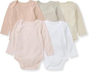 Burt’s Bees Baby 5-pack of organic cotton long-sleeve bodysuits for babies