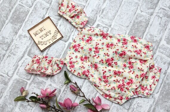baby girl floral rompers