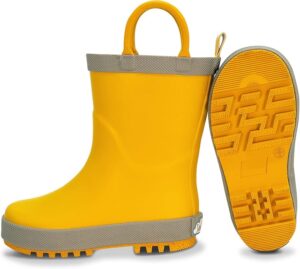 Jan & Jul yellow toddler rain boots with waterproof natural rubber and non-slip soles Jan & Jul yellow toddler rain boots with waterproof natural rubber and non-slip soles