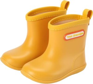 Yellow waterproof toddler rain boots for boys and girls Yellow waterproof toddler rain boots for boys and girls