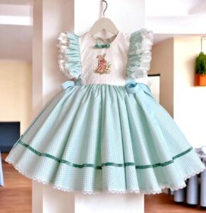 bunny embroidered Easter dress for toddler girls