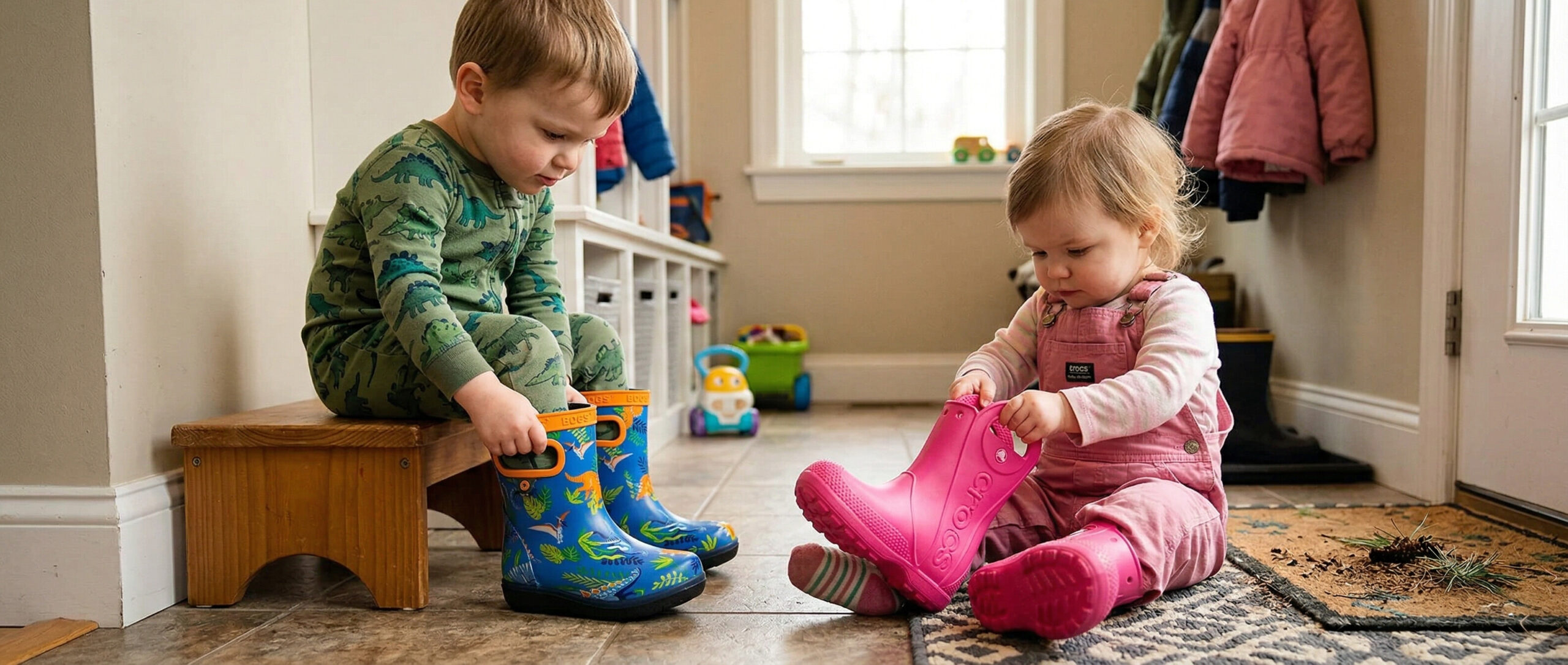 Easy-On Toddler Rain Boots For Wide Feet