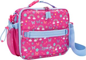 Bentgo Kids Rainbows and Butterflies insulated lunch bag with adjustable strap