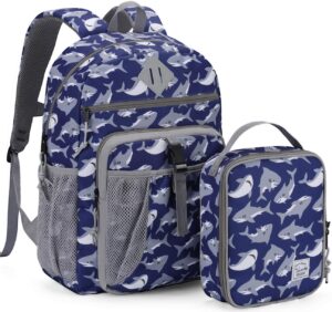 VASCHY kids backpack with attached insulated lunch bag for elementary school students