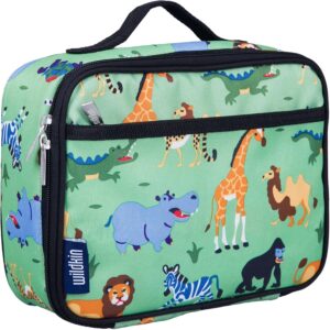 Wildkin insulated lunch box for preschool and kindergarten children with coordinating school-themed design