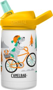 CamelBak Eddy+ Kids insulated stainless steel water bottle with flip straw and carry handle for school and everyday use