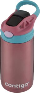 Contigo AUTOSPOUT kids water bottle with push-button spill-proof straw for school, daycare, and everyday use