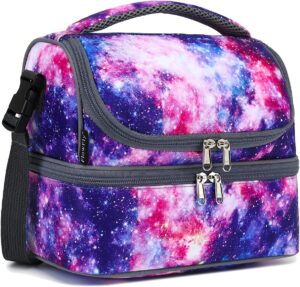 FlowFly double decker insulated lunch bag with two compartments for middle school students