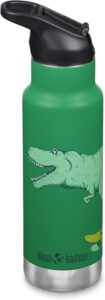 Klean Kanteen Kids insulated stainless steel 12 oz water bottle with leakproof Flip Seal Cap for school and everyday use