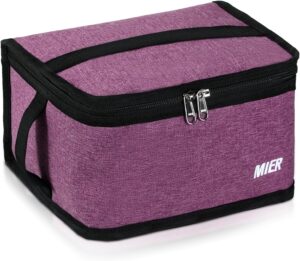 MIER insulated lunch bag with leakproof lining and dual handles for middle school students