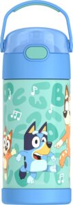 THERMOS FUNTAINER insulated stainless steel kids water bottle with pop-up straw and carry handle for school and daycare