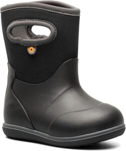 BOGS Baby Classic Solid black waterproof toddler rain boots with easy-on handles and Neo-Tech insulation