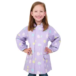 Jan & Jul kids waterproof shell jacket in a colorful Macarons print